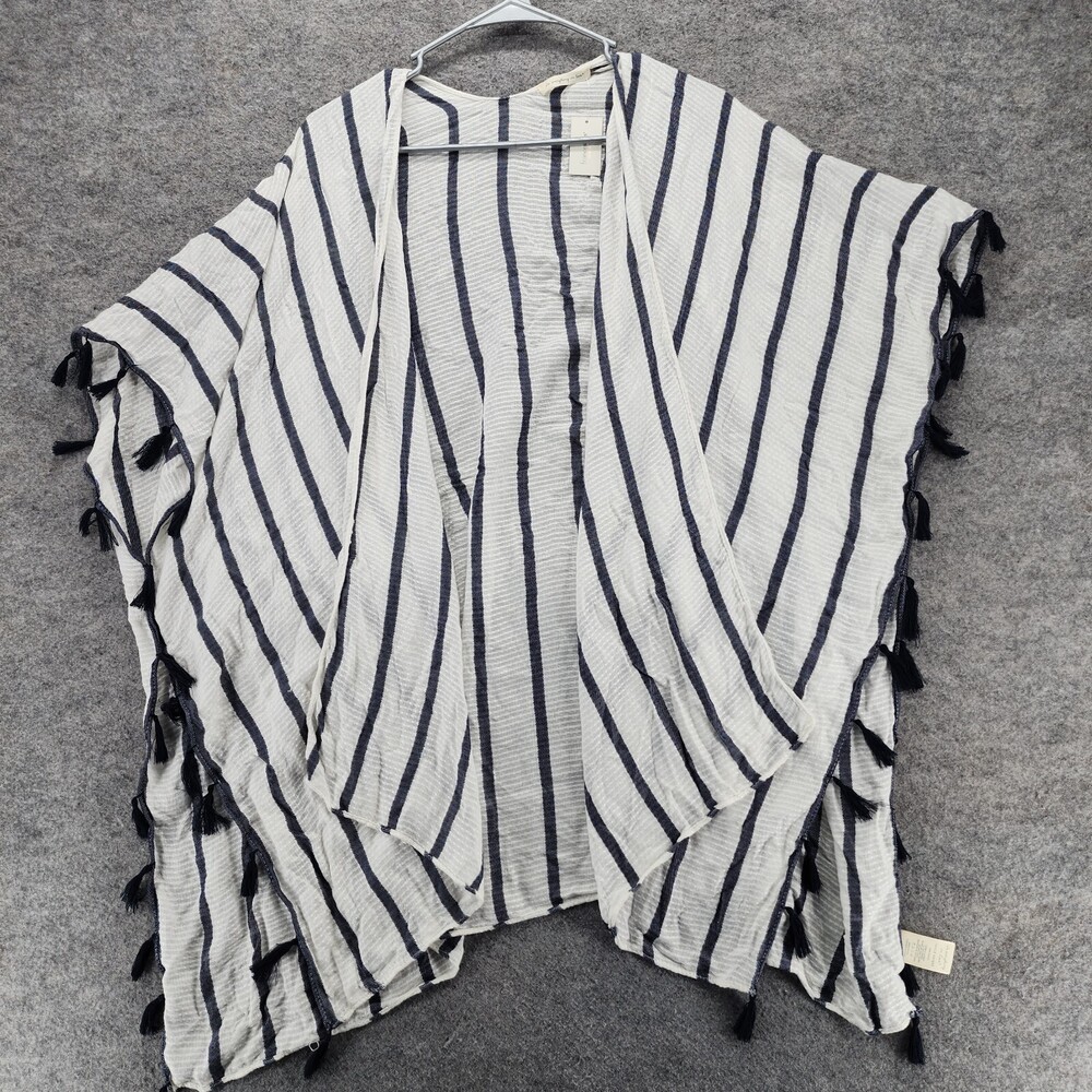 Do Everything In Love Kimono Womens One Size Open Front Blue Striped